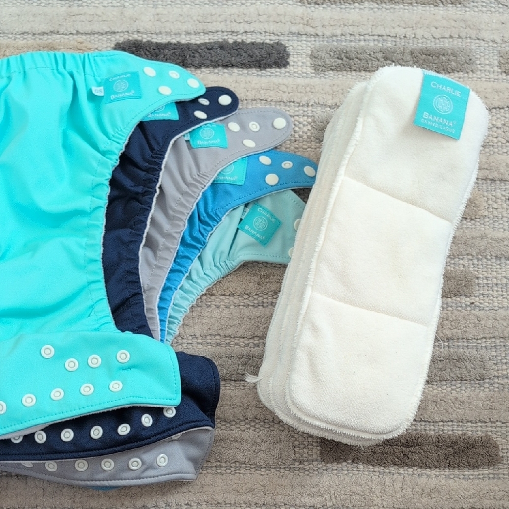 Charlie Banana Reusable Cloth Diapers + Inserts- Aqua